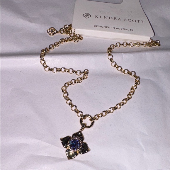 Kendra Scott Lily 14K Gold Over Brass Chain Pendant Necklace nwt